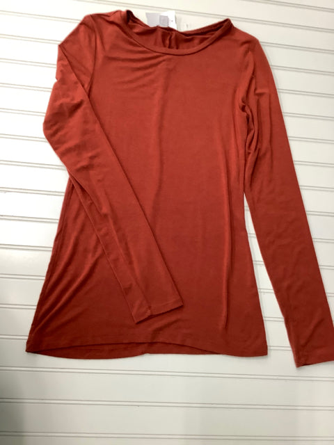 Womens Halogen Long Sleeve shirt red/rust color Size S 1C