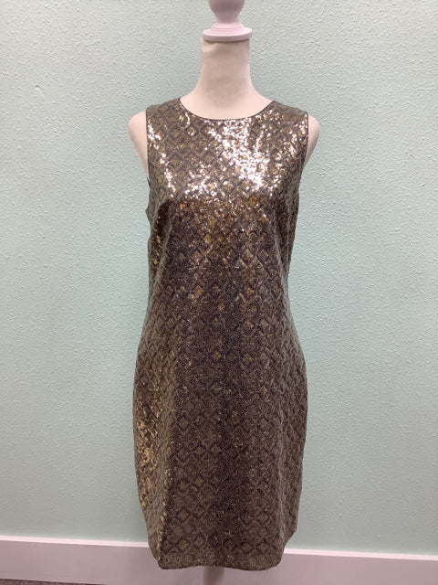 NWT Size 6 Banana Republic Gold and Silver Sequin Dress 4C