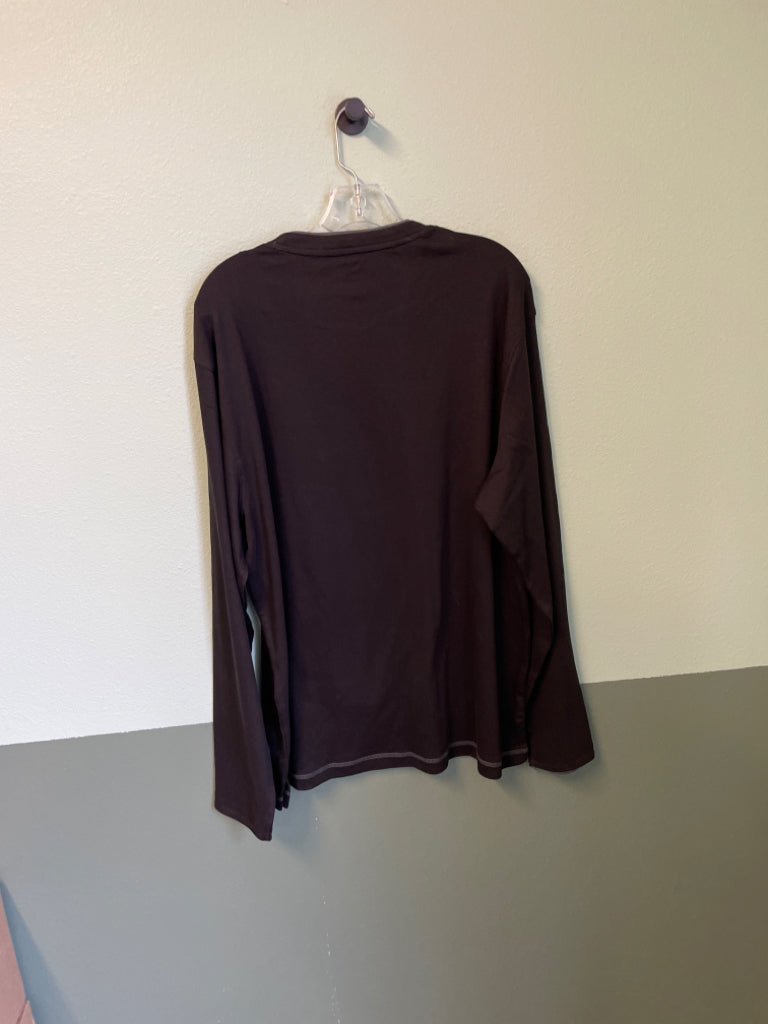 Van Heusen NWT Long Sleeve 100% Cotton Black Shirt Size L $38 6B