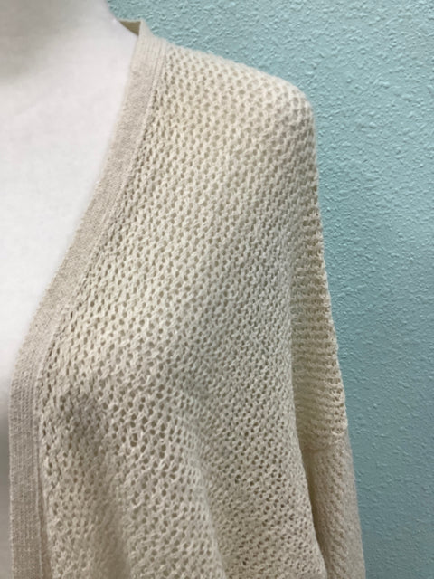 Eileen Fisher Organic Cotton Cord Open Knit Kimono Cardigan Ecru Size M $198 5C