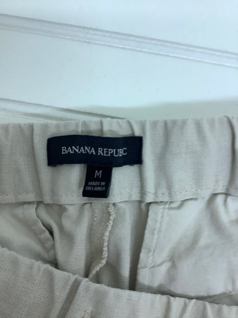 Banana Republic Size M Drawstring Waist Khaki Pant Linen/Cotton Women's 1E