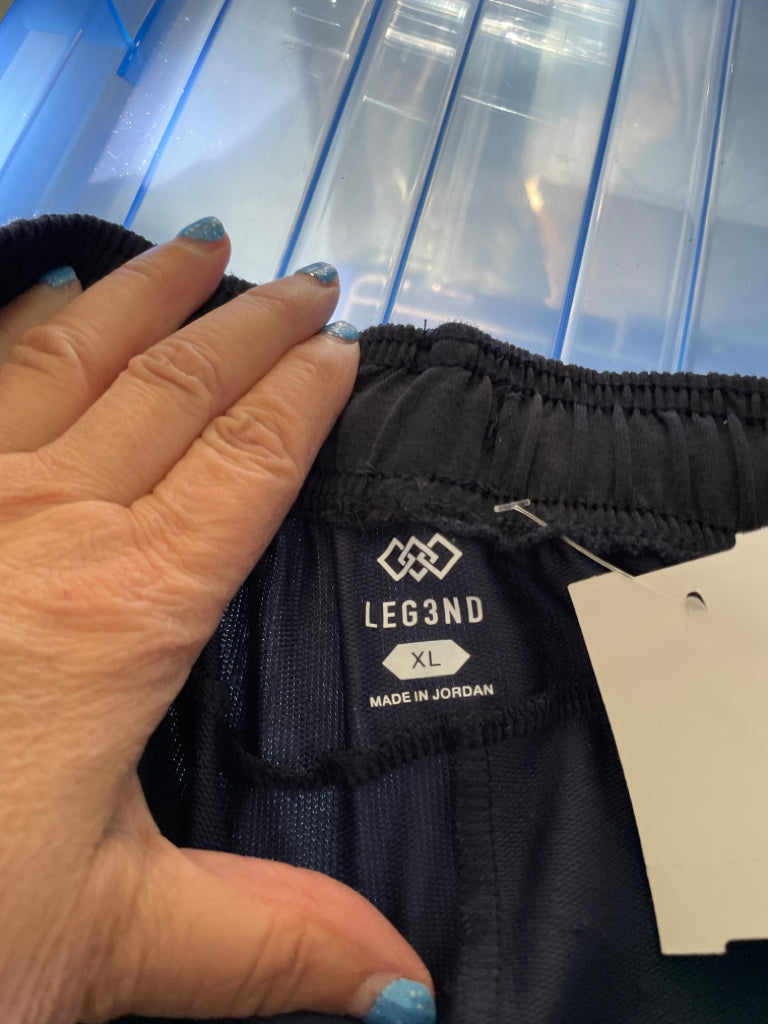 LEG3ND Men's Drawstring Sweatpants Zipper Pockets Ankle Closure Navy Size XL 6G